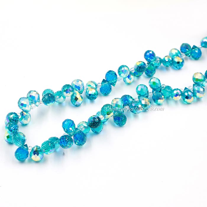 98 beads 8mm Strawberry Crystal Beads, aqua new AB